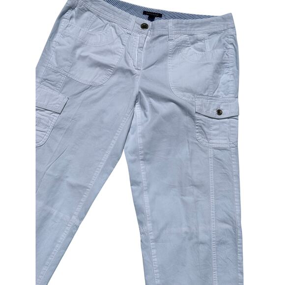 Tommy Hilfiger Cropped Cargo Pants Women’s 10 White 100% Cotton Lightweight - Picture 9 of 16